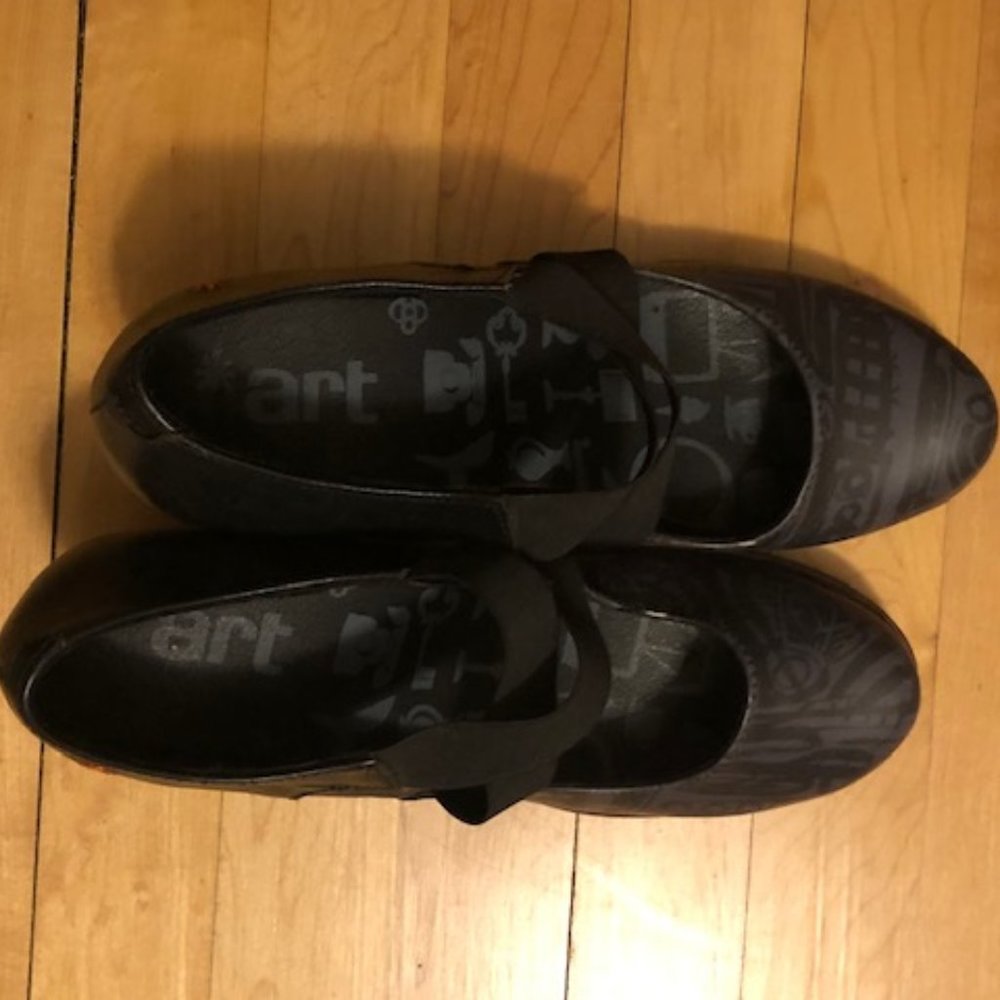 Gray and Black patterned Mary Janes
